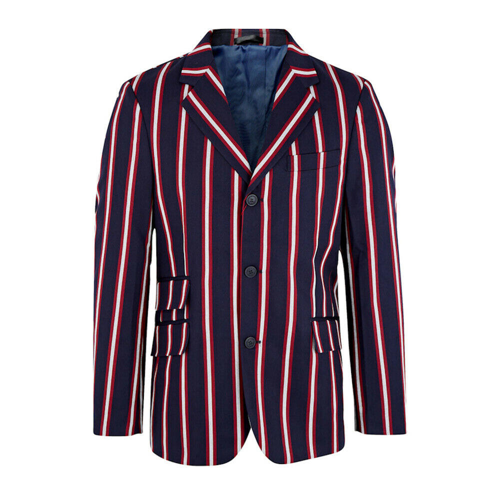 Merc Mod Stripe Boating Jacket Blazer Navy Blue Adaptor Clothing